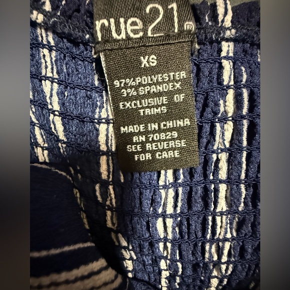 Rue21 Navy and White Striped Jumpsuit - Picture 3 of 3